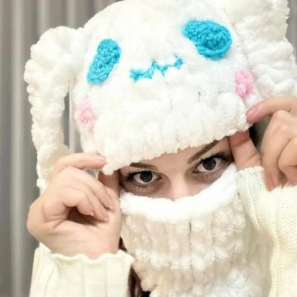 Big Rabbit Ears Knitted Hat Winter Street For..
