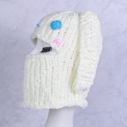 Big Rabbit Ears Knitted Hat Winter Street For..
