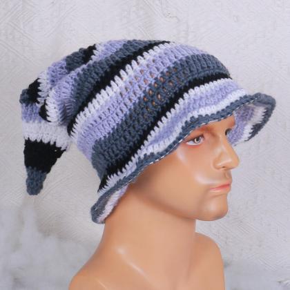 Women Man Knitted Hat Hallowmas Witch Hats Party..