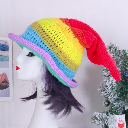 Women Man Knitted Hat Hallowmas Witch Hats Party..