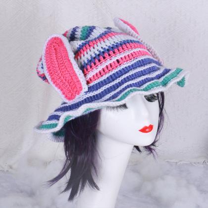 Women Winter Beanie Cute Witch Hat Knitted Hats..
