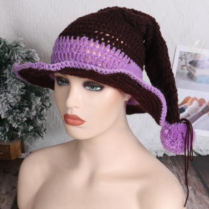 Women Wool Felt Bucket Hat Autumn Winter Witch..