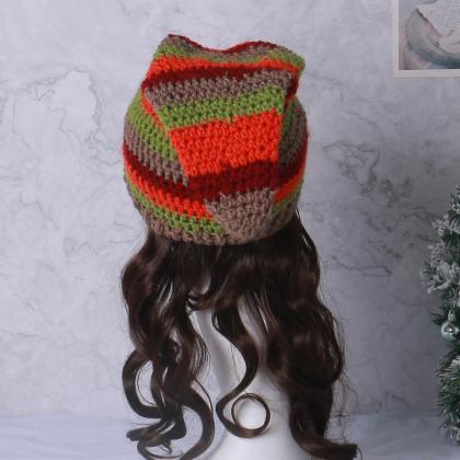 Unisex Halloween Knitted Witch Hat Multi Color..