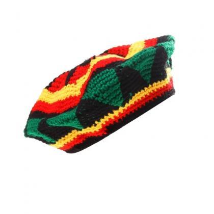 Beret Knitted Cap For Mens Women Jamaican Knit..