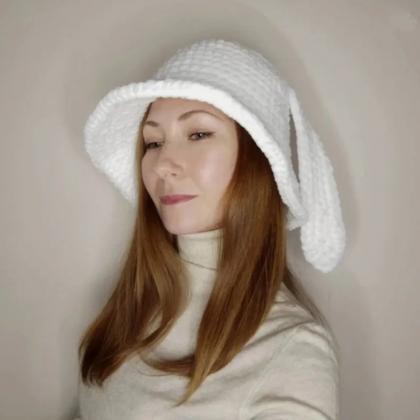 Korean Winter Rabbit Ear Bucket Hat Versatile..