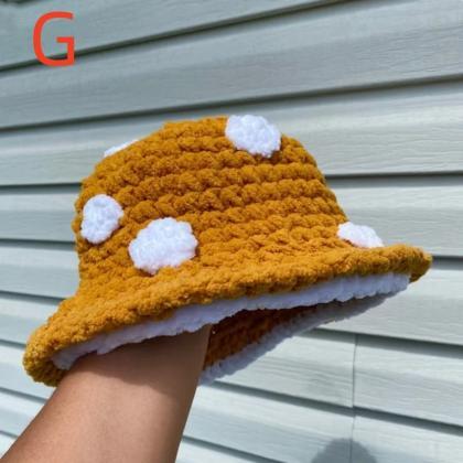 Autumn Winter Bucket Hat Girls Cute Lamb Wool..