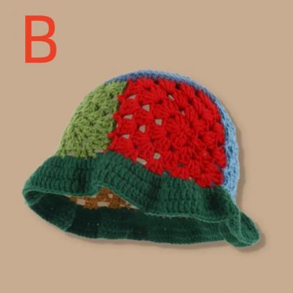 Summer Sunshade Hats Straw Woven Handmade Crochet..