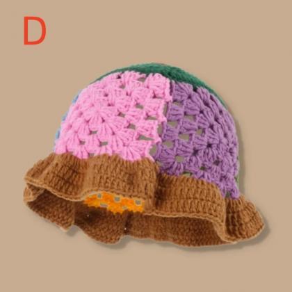 Summer Sunshade Hats Straw Woven Handmade Crochet..