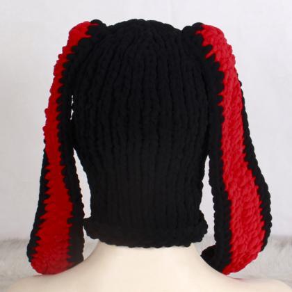 Y2k Women's Rabbit Ears Hand-knitted..
