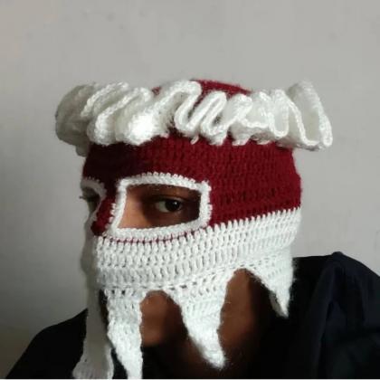2023 Christmas Wool Knit Hat Mask Men Women Funny..