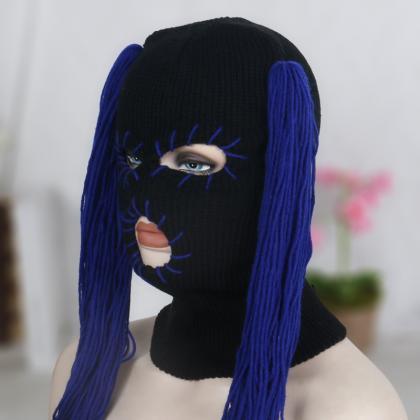 2023 Cross Border Double Horsetail Wig Hat Adult..