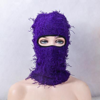Mens Balaclava Perforated Knitted Full Face Ski..