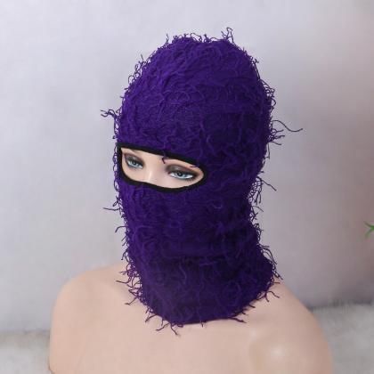 Mens Balaclava Perforated Knitted Full Face Ski..