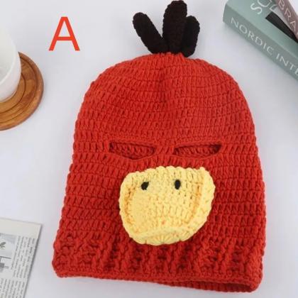 Funny Ski Mask Knitted Creative Yellow Hat Full..