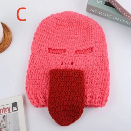Funny Ski Mask Knitted Creative Yellow Hat Full..