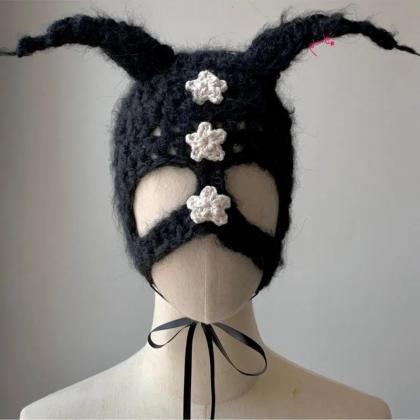Knit Beanie Hat Devil Horns Halloween Ski Masks..
