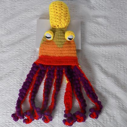 Octopus Beard Knit Wool Hat Hand Weave Men..