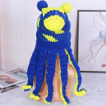 Octopus Beard Hand Weave Knit Wool Hats Unique..
