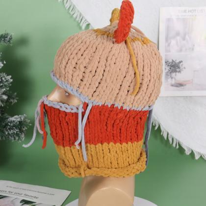Adult Knitted Balaclava With Ears Hat Novelty..
