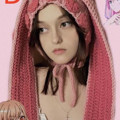 Cute Ear Woolen Hat Female Japanese Net Colorful..