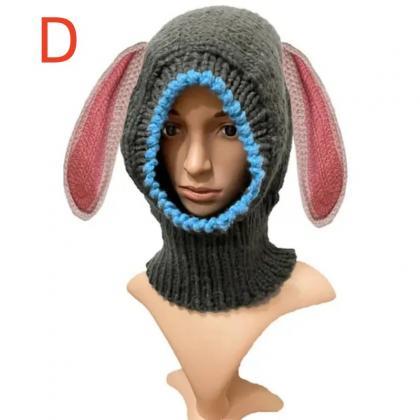 Cute Long Rabbit Ears Bunny Hat+bib Balaclava Gift..