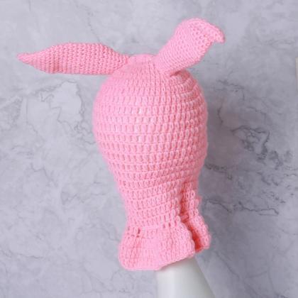 Cute Rabbit Ears Knitted Hats Women Beanie Long..
