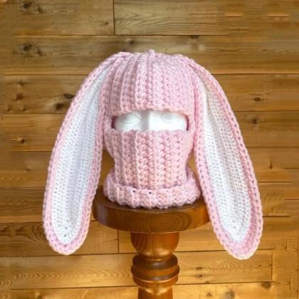 Rabbit Balaclava Hat Long Bunny Ears Comfortable..