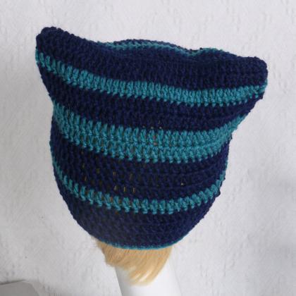 Handmade Woven Cat Pullover Hat Versatile Design..