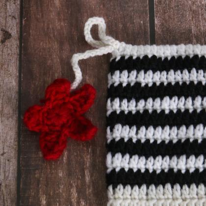Y2k Crochet Stripe Pattern Handmade Cat Ear Hat..