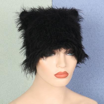 Genuine Real Natural Knitted Mink Fur Hat Cap..