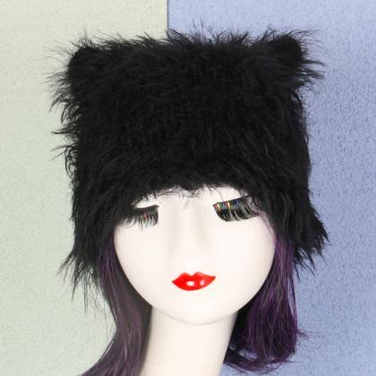 Genuine Real Natural Knitted Mink Fur Hat Cap..