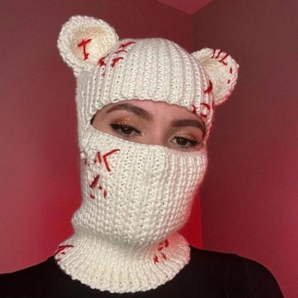 Cute Full Face 모자 Cover Ski Mask Hat With Bear..
