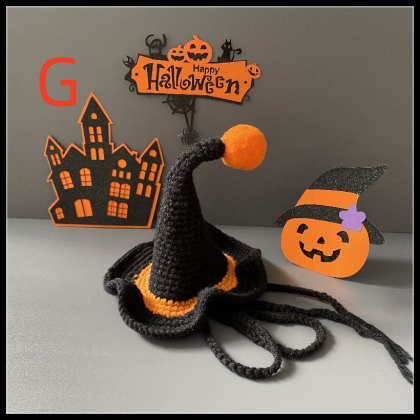 Halloween Witch Hat Black Handmade Crochet Doll..