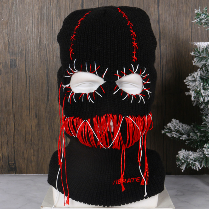 Winter Balaclava Mask Hat Outdoor Warm Windproof Knit Beanies Bonnet Unisex Cap Women Sport Halloween Party Gift Ski Accessories