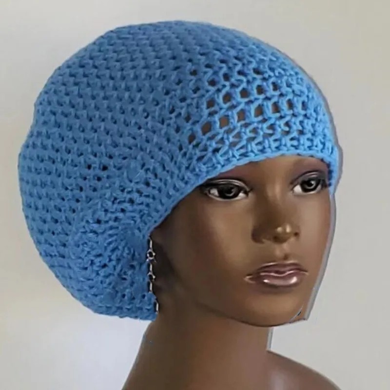 Women Beanie Hat Cross-border Rasta Millinery Hats Hand-woven Fishnet Hollowed Fashion Retro Hat