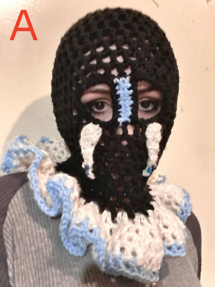 Funny Ski Mask Knitted Creative Neck Gaiter Full Face Cover Winter Balaclava Outdoor Cold Weather Skiing Riding Mask Hippop Caps