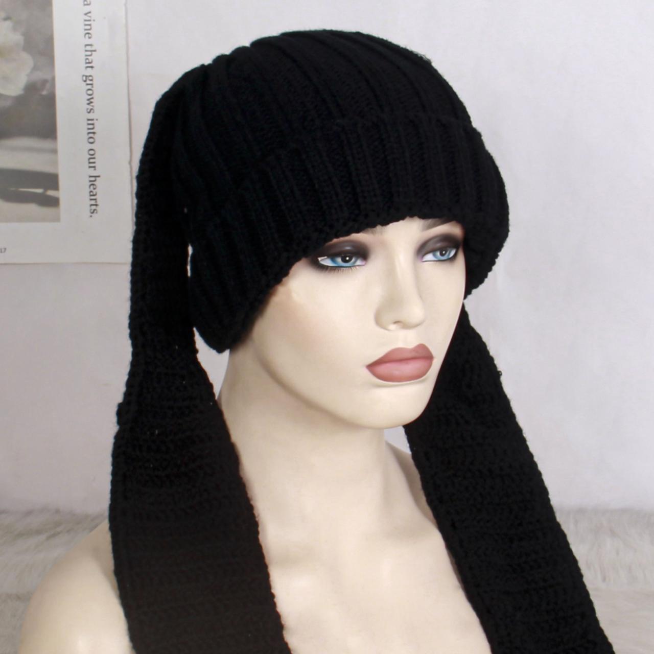 шапка в виде животного Long Ear Hat Skullies Beanie Cute Bunny Rabbit Ears Hats Crochet Knitted For Women Winter Warm