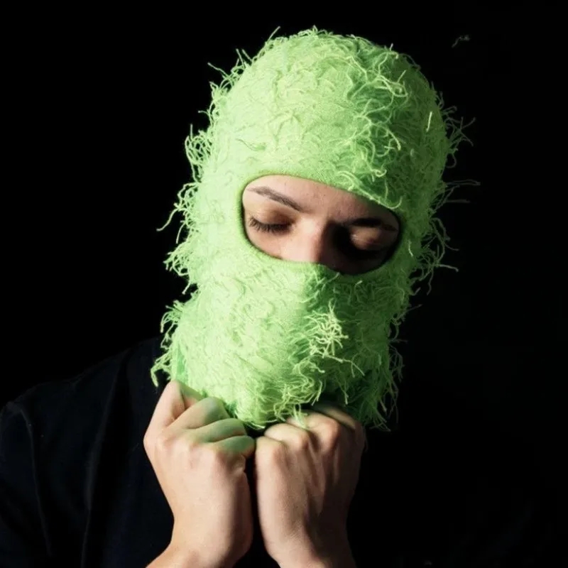 Balaclava Distressed Knitted Full Face Ski Mask Shiesty Mask Camouflage Balaclava Knit Fuzzy Balaclava Ski Balaclava
