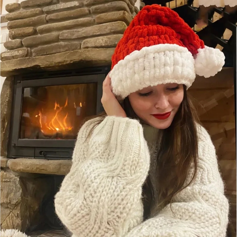 Warm Winter Cap Knitted Woolen Hat Breathable Headwear Women Headdress Adult Unisex Cosplay Costume Year Headgear