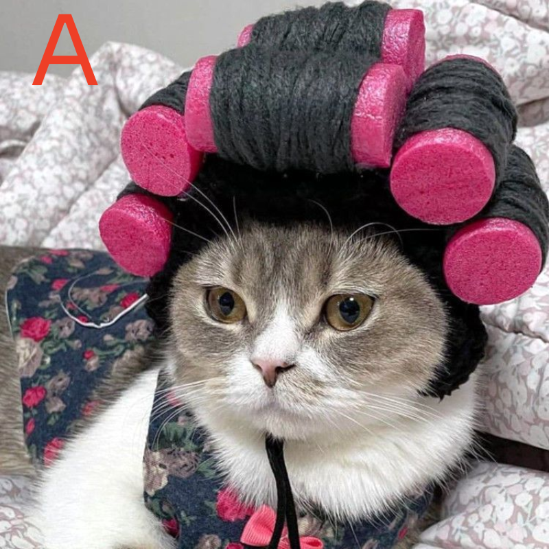Vivid Pet Hat Cute Curly Hair Shape Dog Hat Adorable Pet Cat Dog Headgear Soft Lightweight Party Hat For Cross-dressing Fun Cute