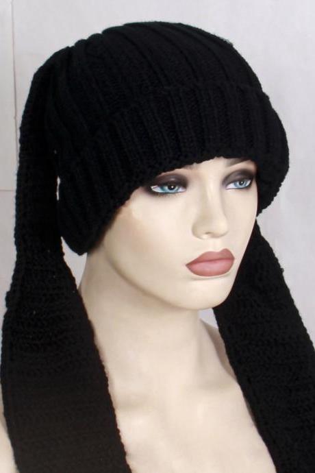 шапка в виде животного Long Ear Hat Skullies Beanie Cute Bunny Rabbit Ears Hats Crochet Knitted For Women Winter Warm