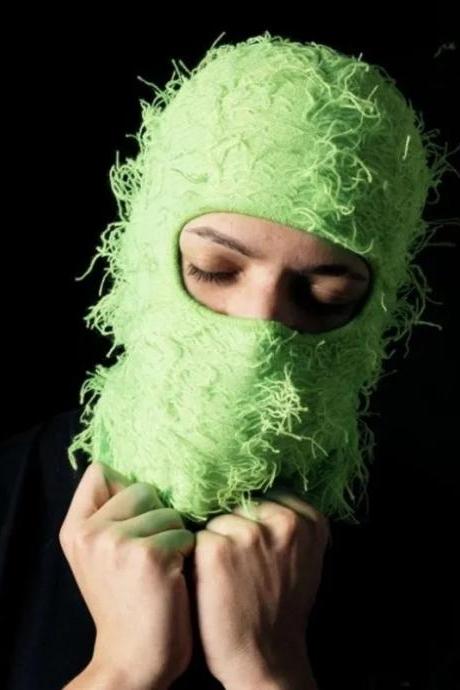 Balaclava Distressed Knitted Full Face Ski Mask Shiesty Mask Camouflage Balaclava Knit Fuzzy Balaclava Ski Balaclava