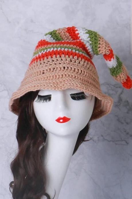 Women Hat Knitted Halloween Witch Hats Party Costume Headgear Devil Cap Props Festival Decoration 할로윈