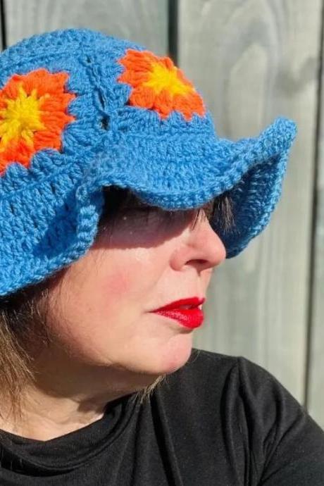 Summer Hollow Crochet Flower Fisherman Hat Women Version Sunscreen Sun Visor Breathable Knitted Crochet Hat