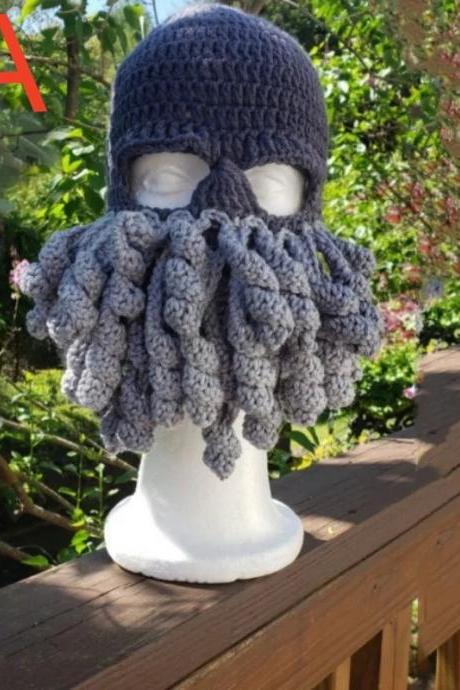 Tentacle Octopus Cthulhu Knit Beanie Hat Halloween Party Funny Trick Hats Headgear Wool Woven Octopus Cosplay