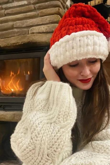 Warm Winter Cap Knitted Woolen Hat Breathable Headwear Women Headdress Adult Unisex Cosplay Costume Year Headgear