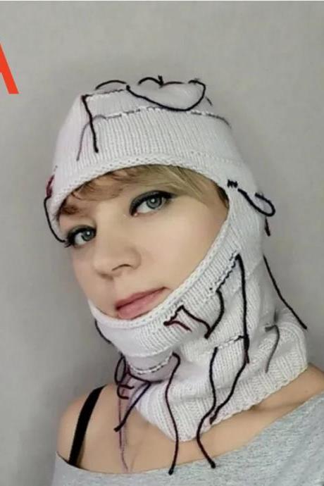 Full Face Cover Ski Mask Hat 1 Hole Balaclava Army Tactical Cs Windproof Knit Beanies Bonnet Winter Warm Unisex Caps